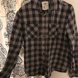 Plaid black and grey long sleeve. Size medium.